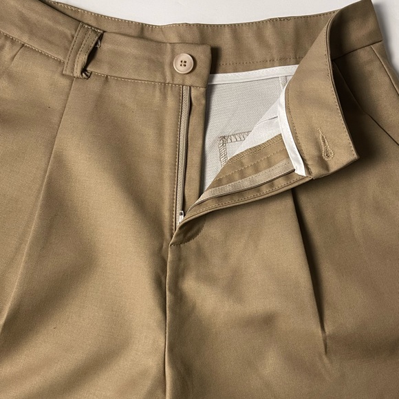 J.ING Tan Pleat Detail A-Line High Wide Leg Rise Shorts 90’s  Large Like New - Picture 4 of 9